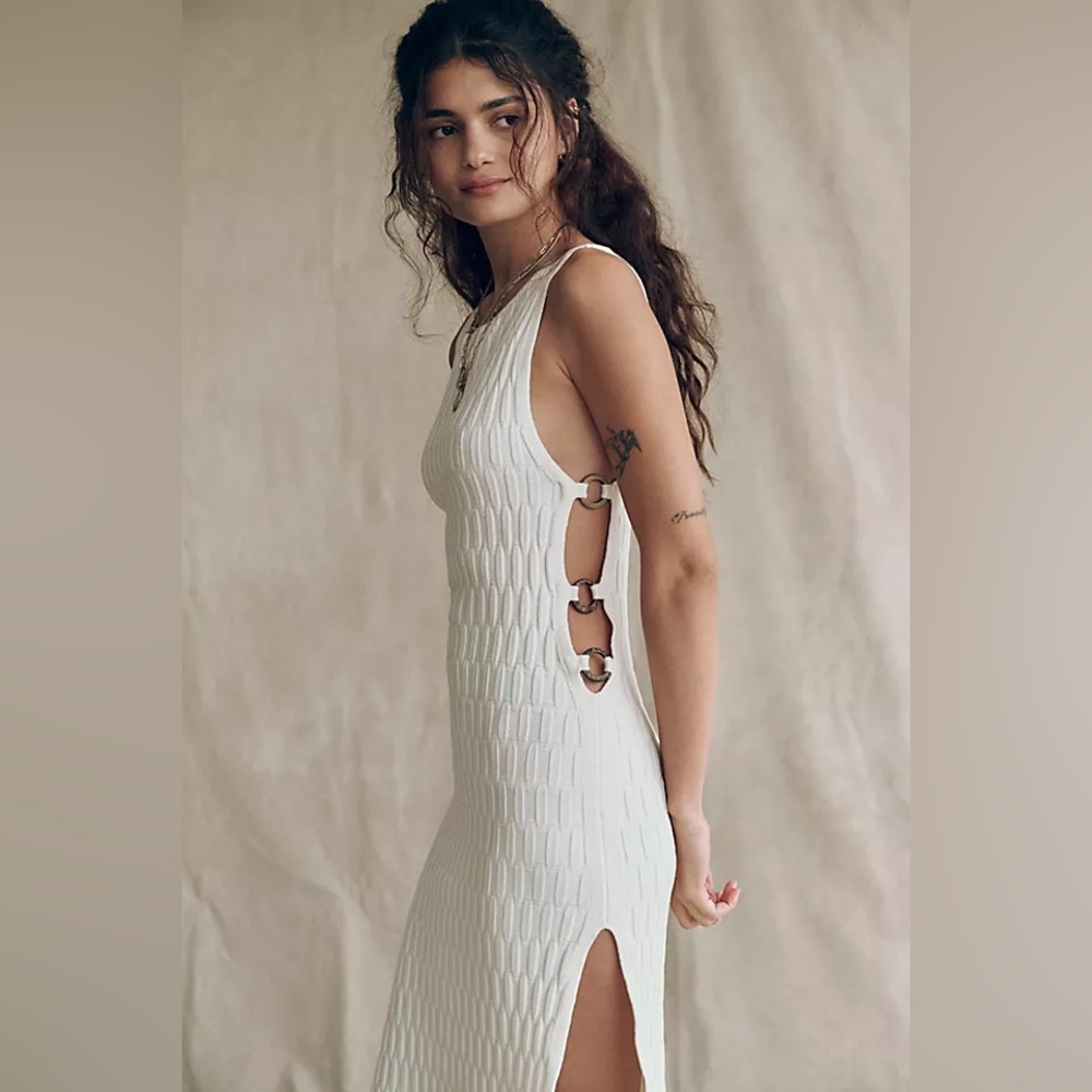 Free People Beach Collection Elegant White Sleeveless Maxi Dress